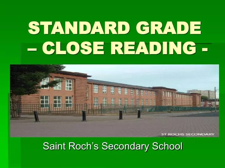 standard grade close reading n.