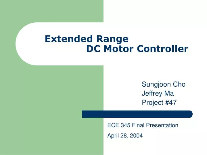 extended range dc motor controller n.