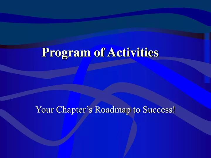 program of activities n.