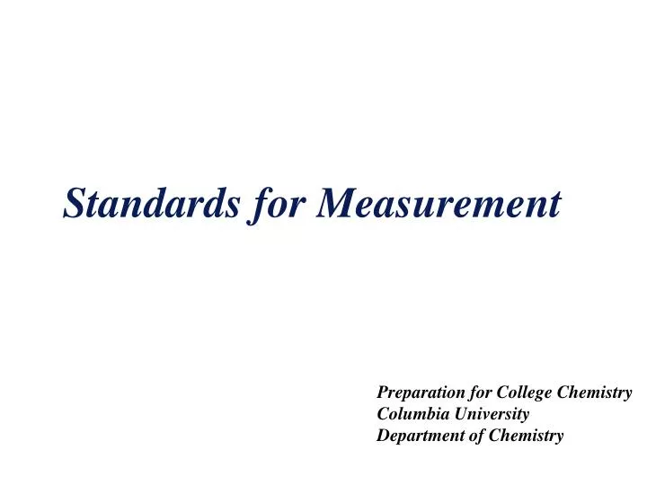 standards for measurement n.