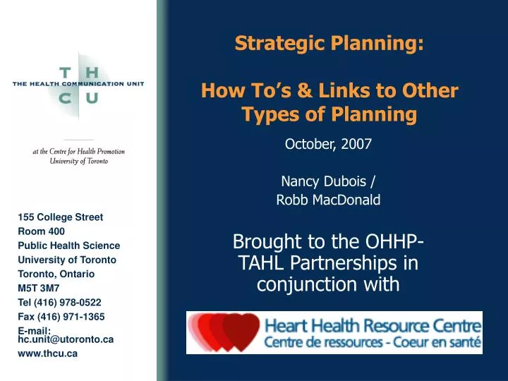 strategic planning how to s links to other types of planning n.