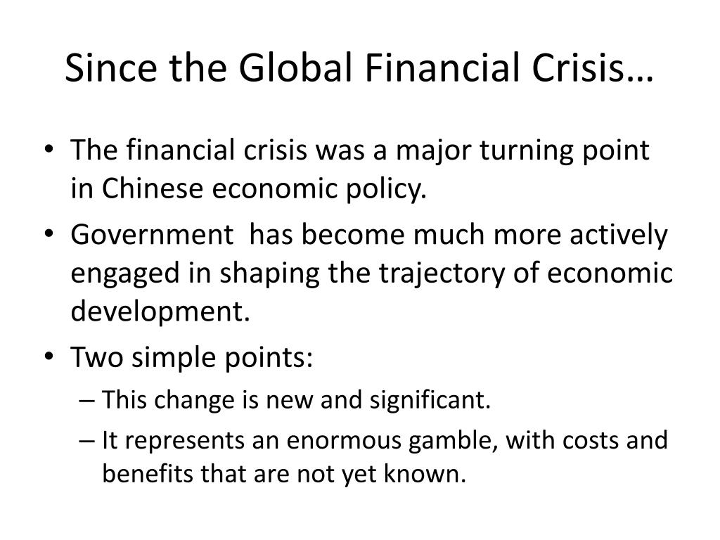 PPT - Chinese Economic Policy since the Global Financial Crisis: The ...