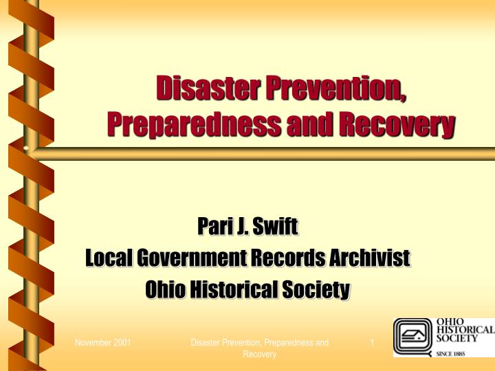 disaster prevention preparedness and recovery n.