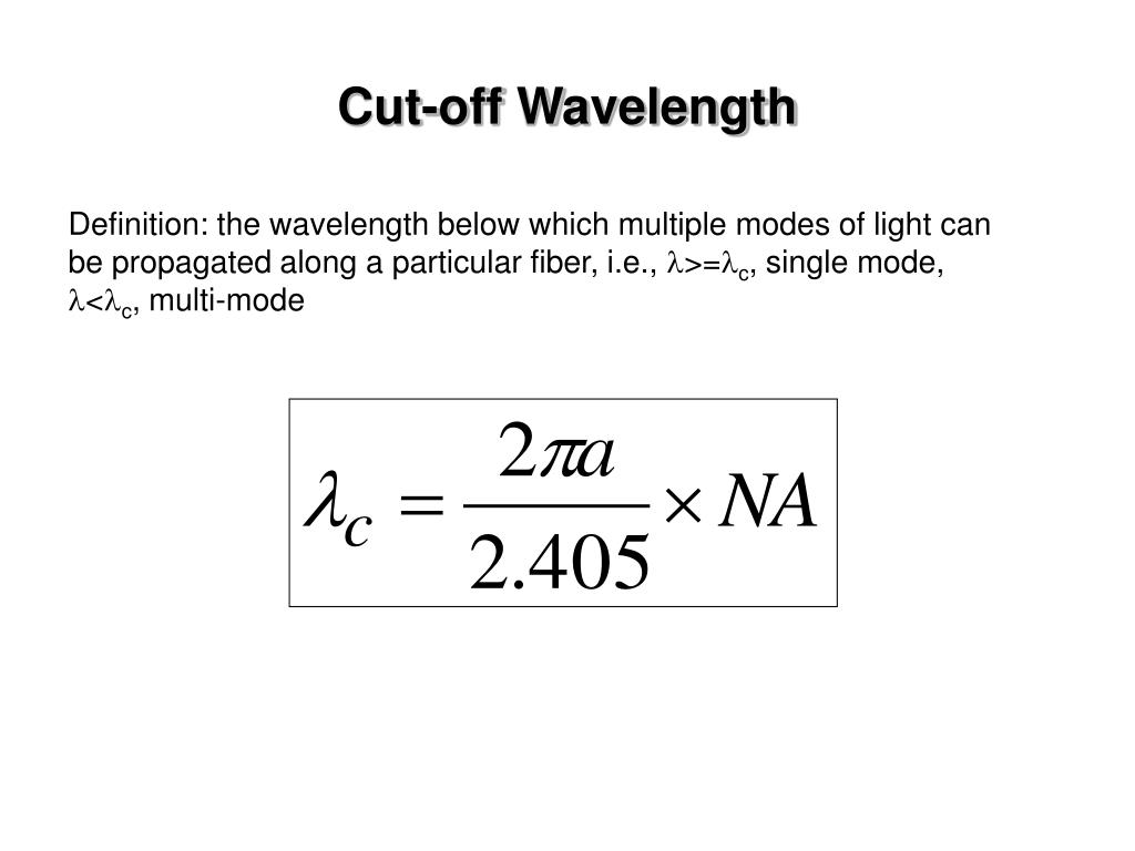cut off wavelength