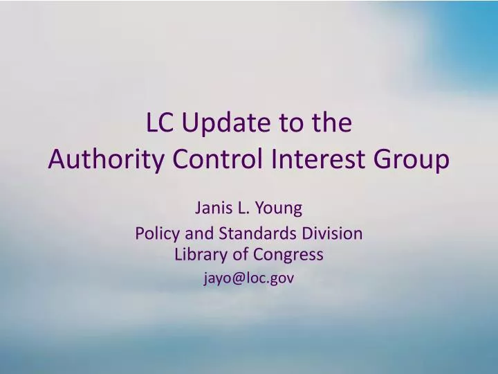 lc update to the authority control interest group n.