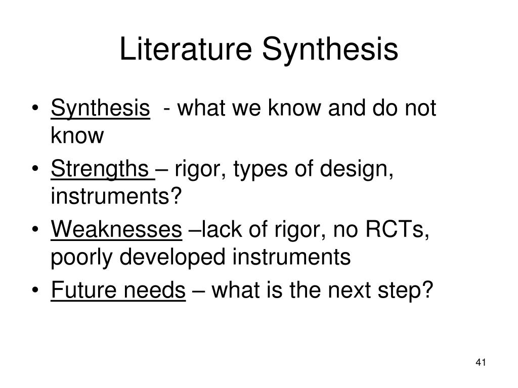 synthesis of the literature