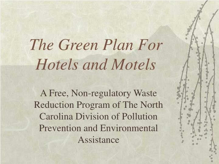 the green plan for hotels and motels n.