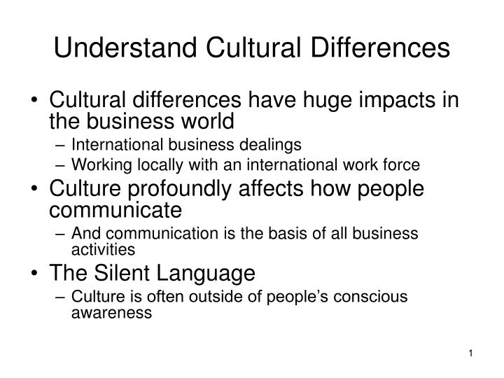 understand cultural differences n.