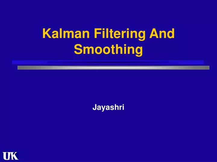 kalman filtering and smoothing n.