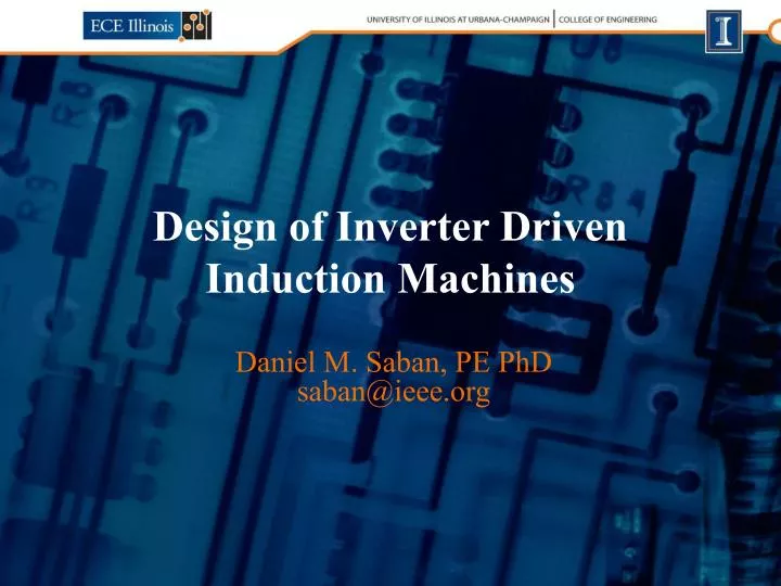 design of inverter driven induction machines n.