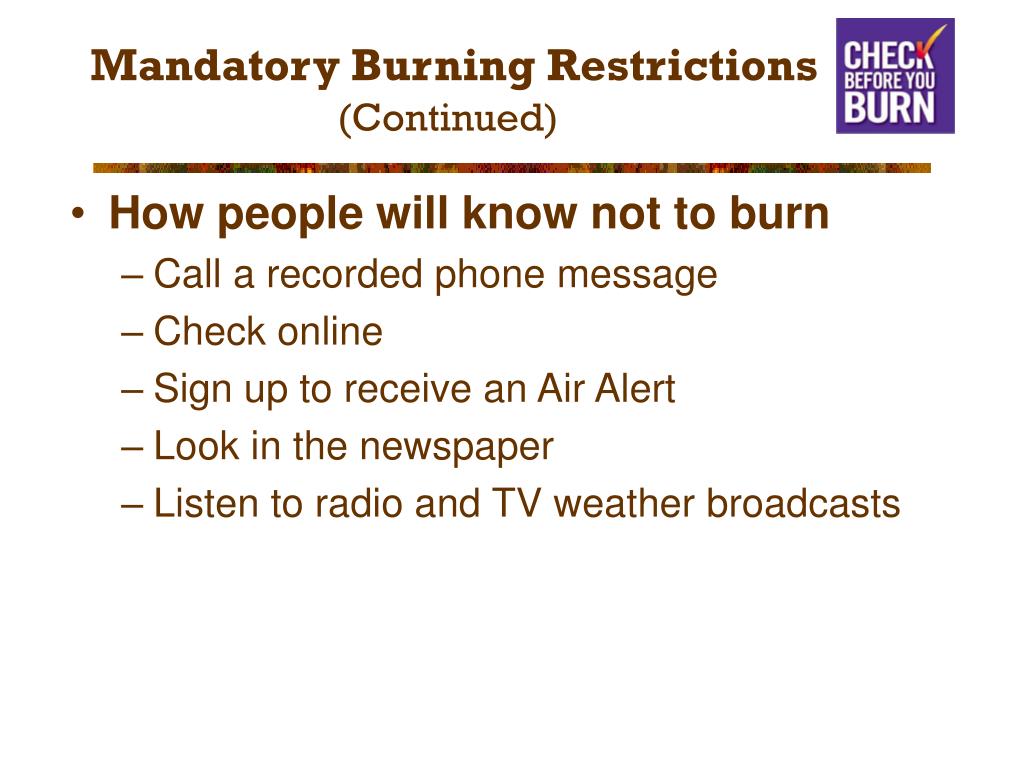 PPT Further Study of Wood Burning Measures Mandatory NoBurn