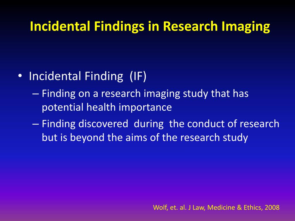 incidental findings in research