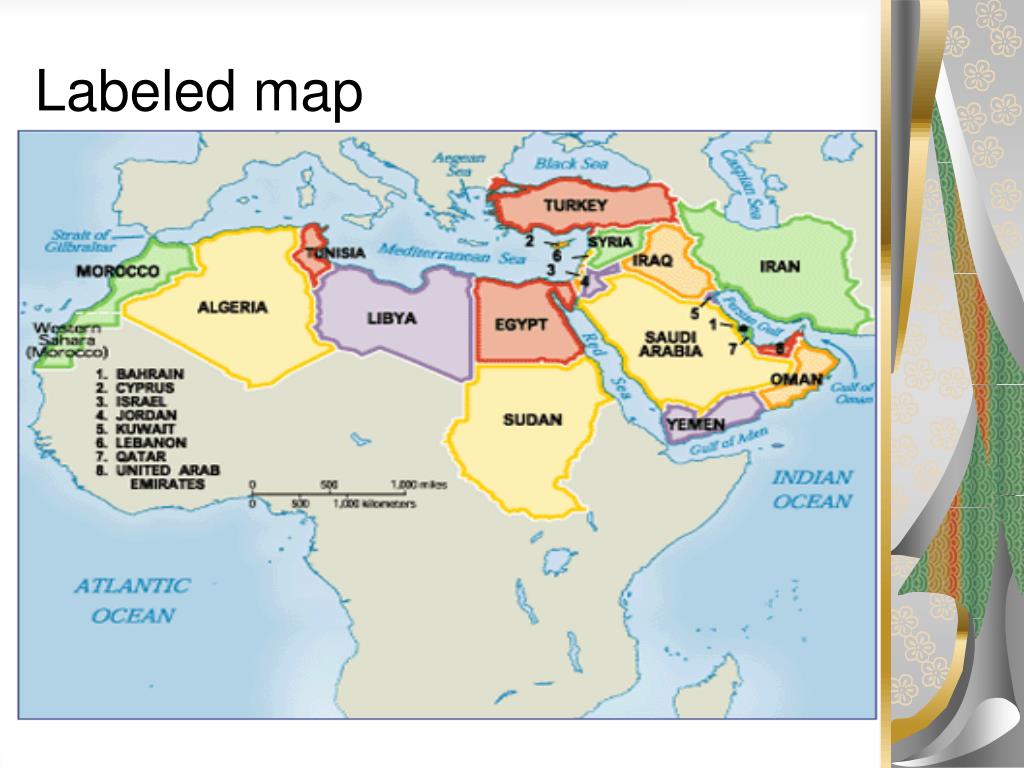 Southwest Asia Map Labeled