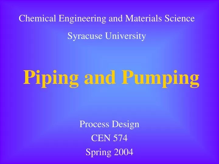 piping and pumping n.