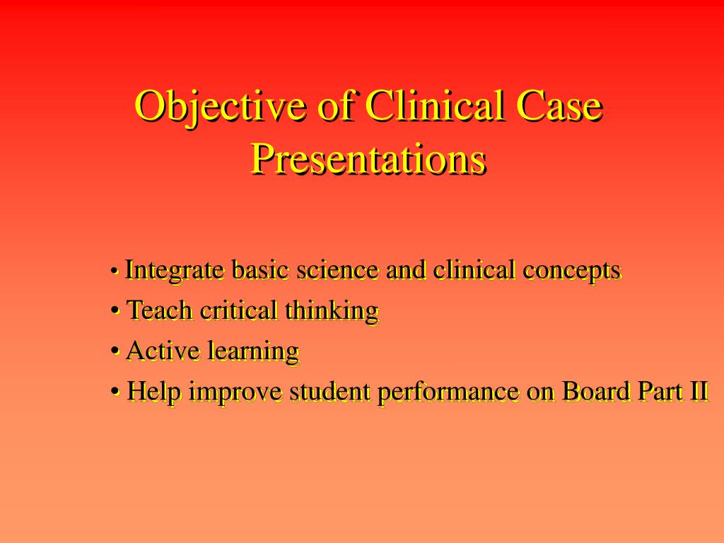 what is a clinical case presentation
