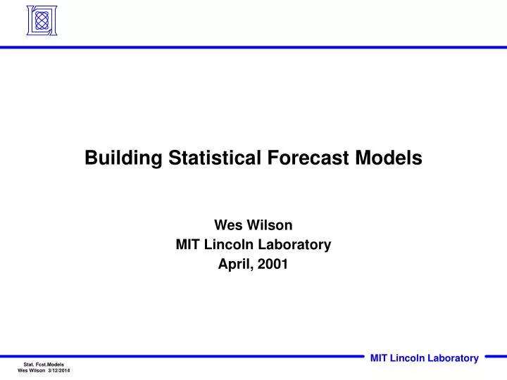 building statistical forecast models n.