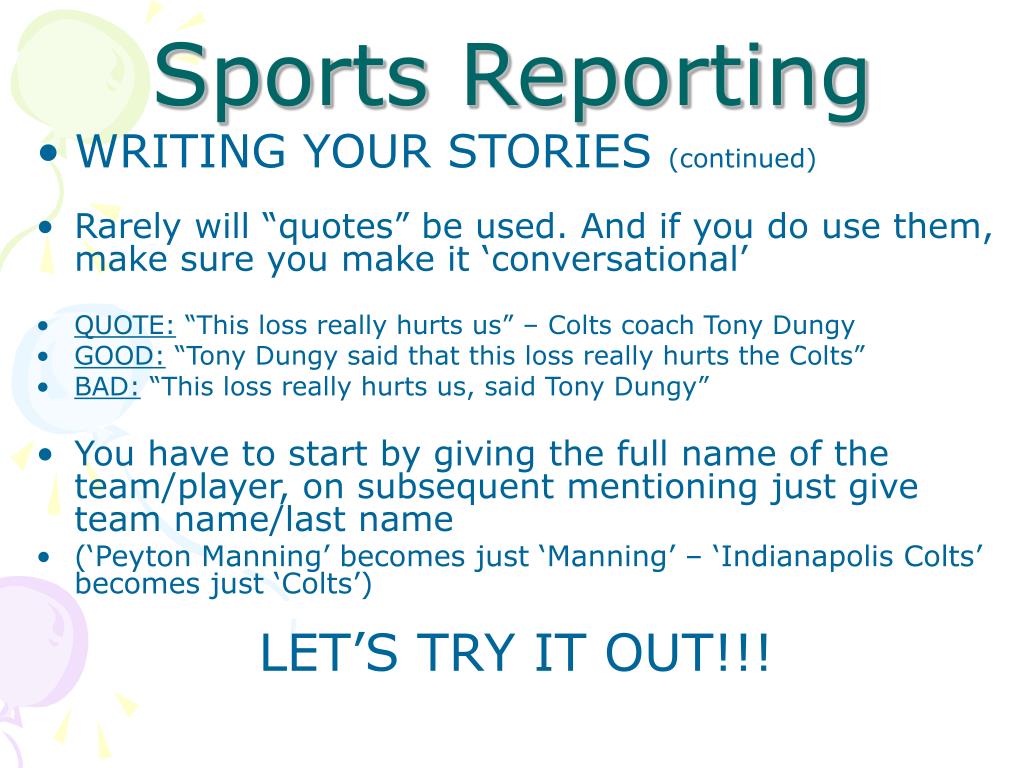 Sports reports