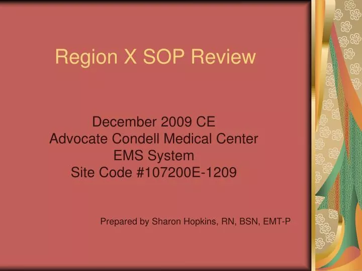 region x sop review n.