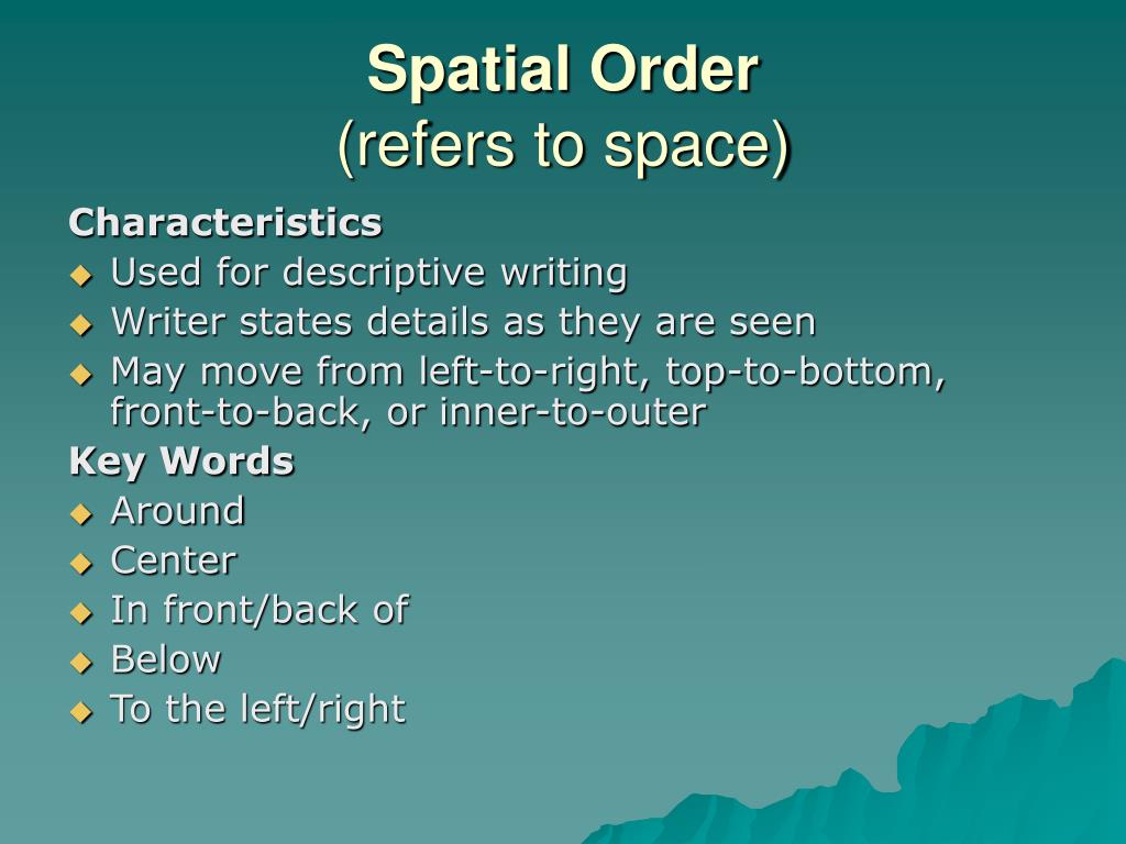 descriptive essay with spatial order