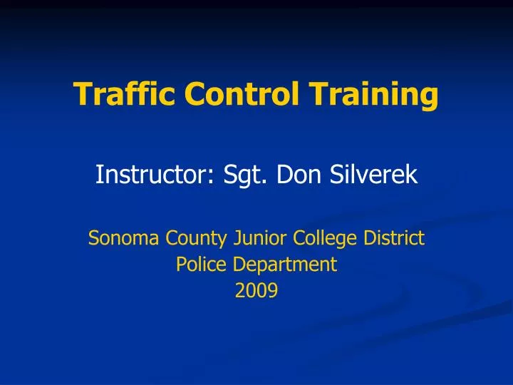 traffic control training n.