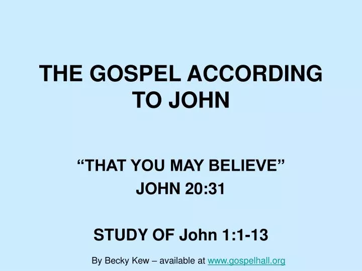 the gospel according to john n.
