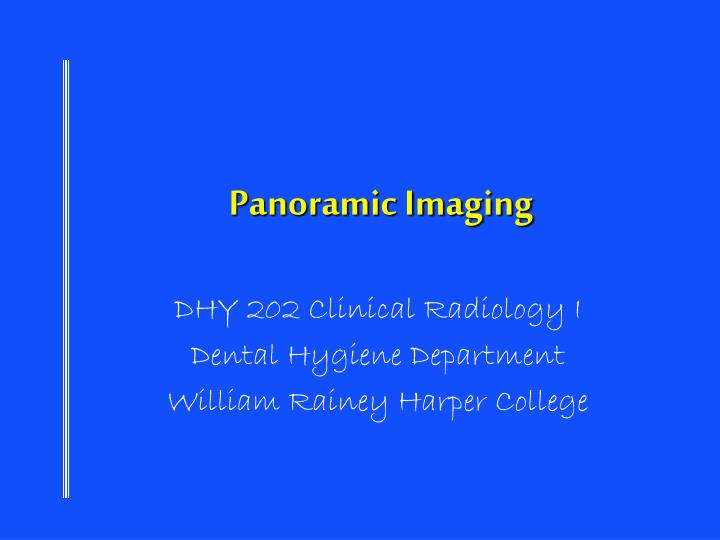 panoramic imaging n.