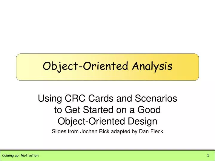 object oriented analysis n.