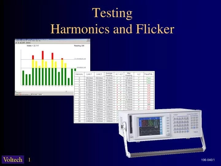 testing harmonics and flicker n.