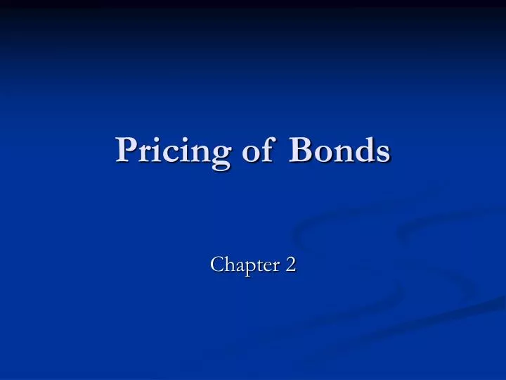 pricing of bonds n.