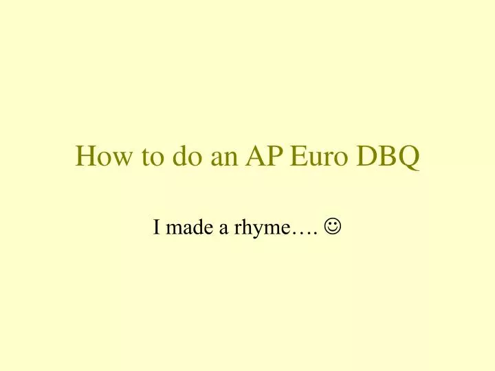 how to do an ap euro dbq n.