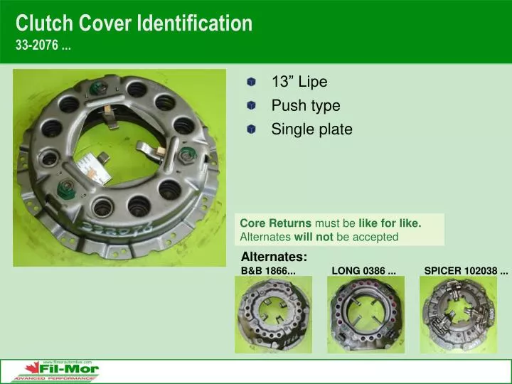 clutch cover identification 33 2076 n.