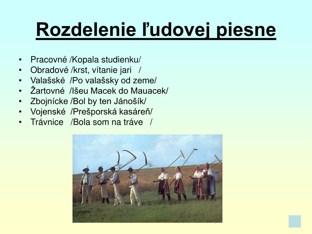 PPT - Ľudová pieseň PowerPoint Presentation, free download - ID:337425