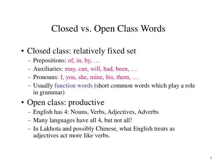 PPT Word Classes And Part of Speech POS Tagging PowerPoint