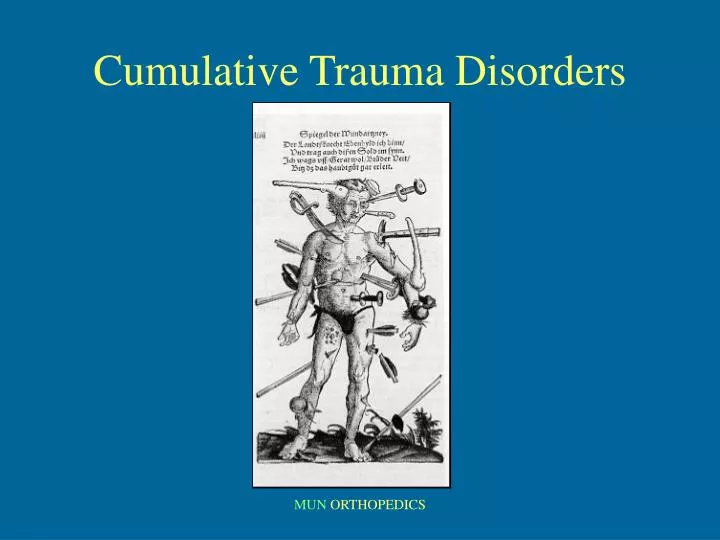 cumulative trauma disorders n.