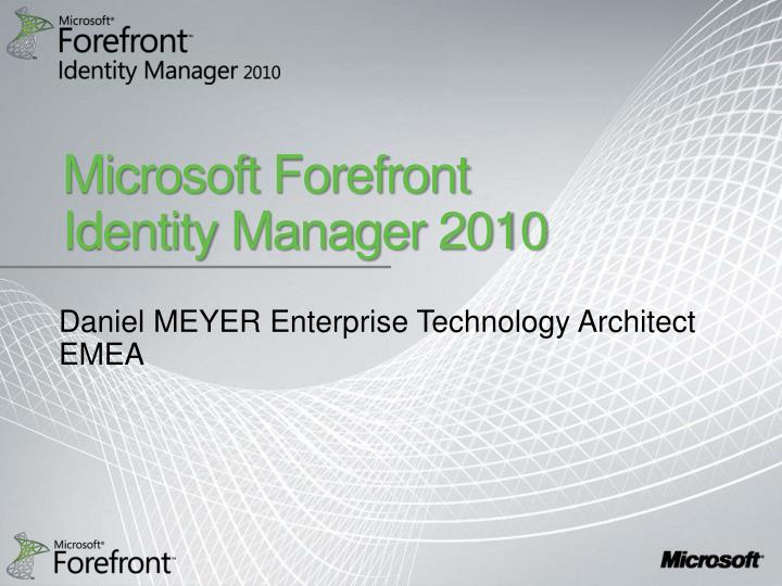 microsoft forefront identity manager 2010 n.