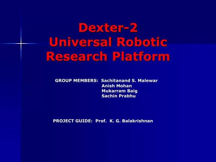 dexter 2 universal robotic research platform n.