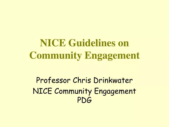 nice guidelines on community engagement n.