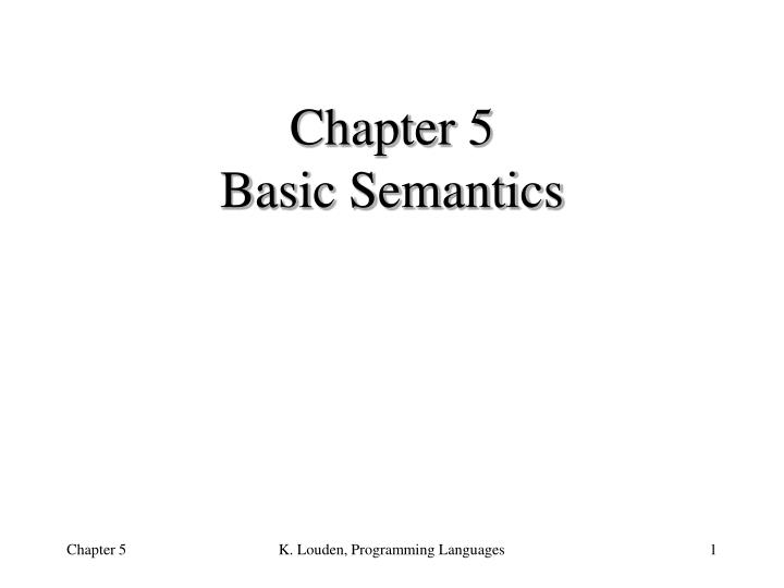 chapter 5 basic semantics n.