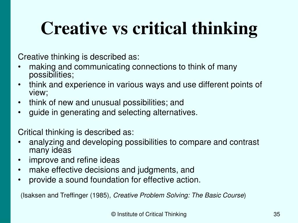 critical thinking vs innovation