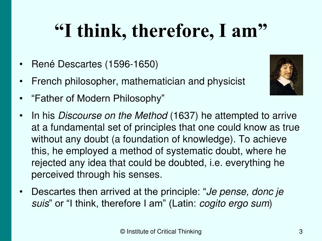 i think therefore i am meaning essay