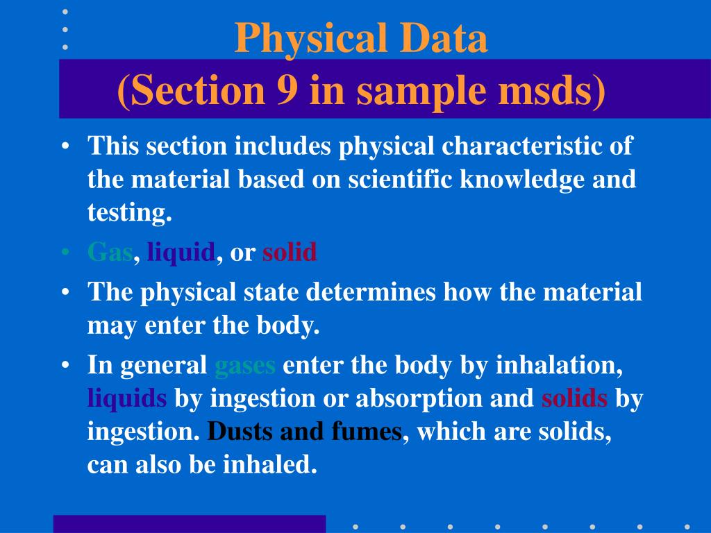 PPT - Material Safety Data Sheets PowerPoint Presentation ...