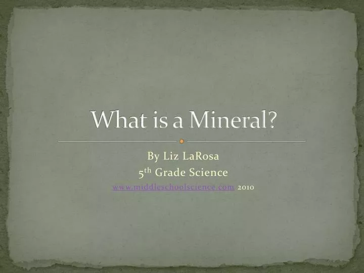 what is a mineral n.