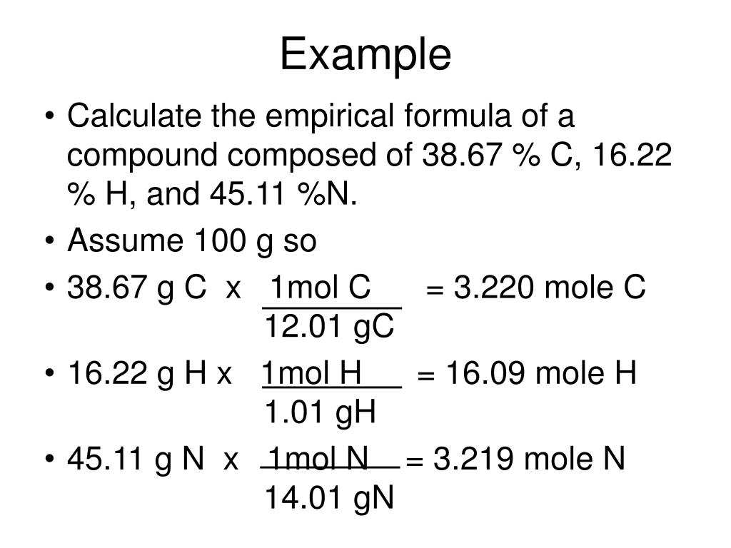 empirical formula problem solving