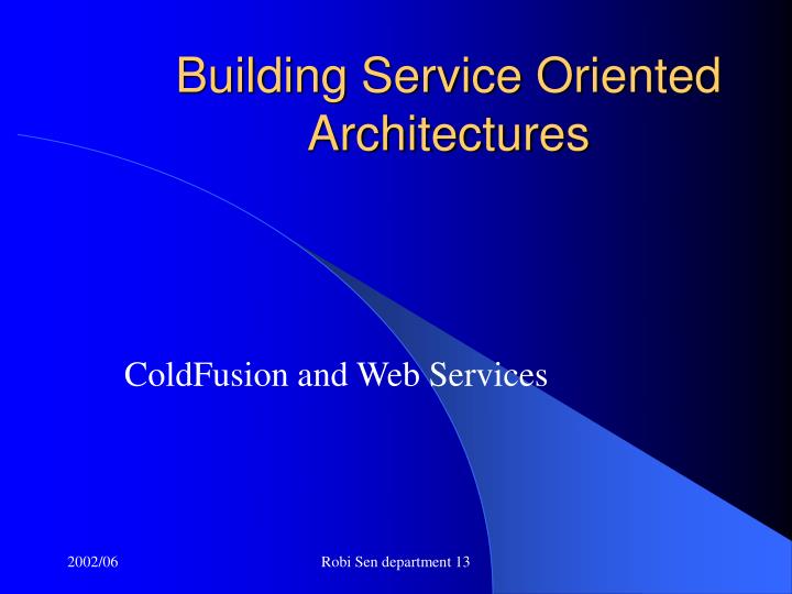 building service oriented architectures n.