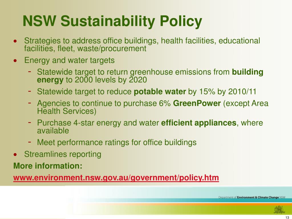 PPT NSW Government Sustainability Policy Waste Reduction & Purchasing