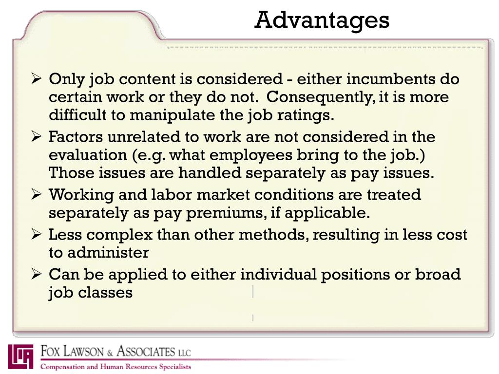 Non- conventional methods of job evaluation