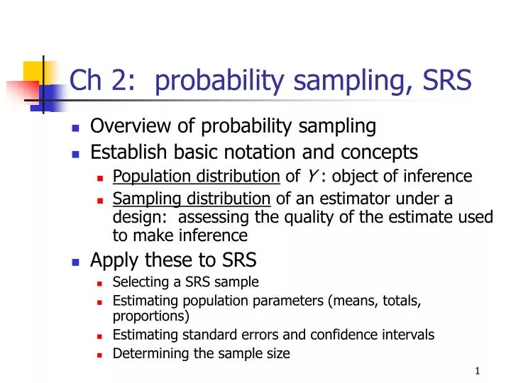 ch 2 probability sampling srs n.
