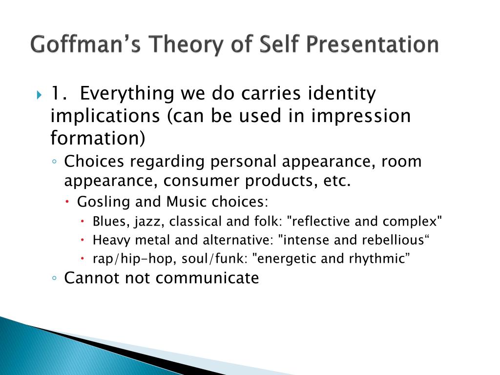 self presentation theory goffman