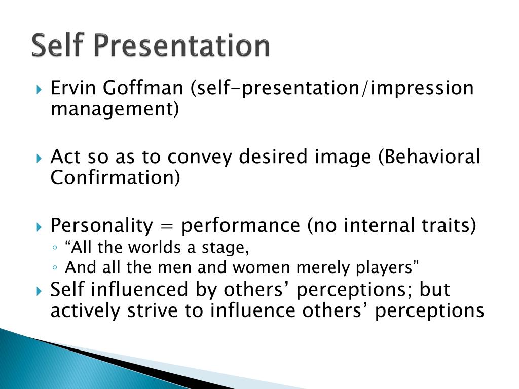 self presentation psych definition