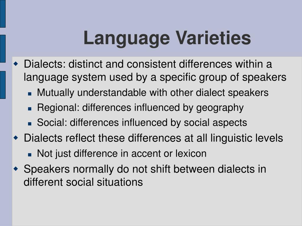 essay about language varieties